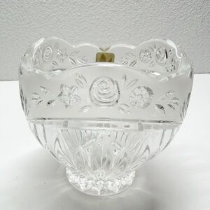 Vintage Bleikristall Garden Floral German Lead Crystal Candy Dish